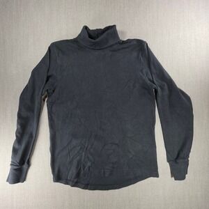 Terramar Turtleneck Top Womens Size M Black 100% Combed Cotton W-6226